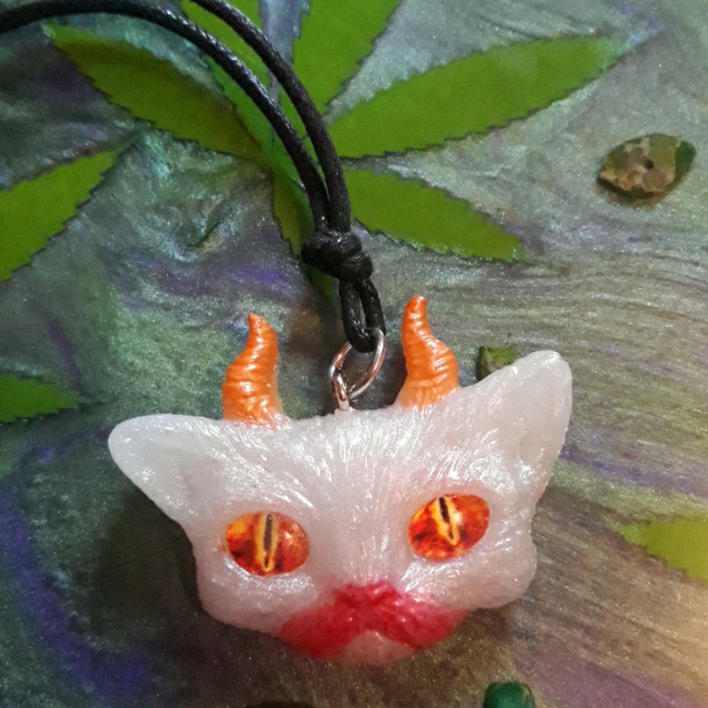 Dragon clown kitty pendant